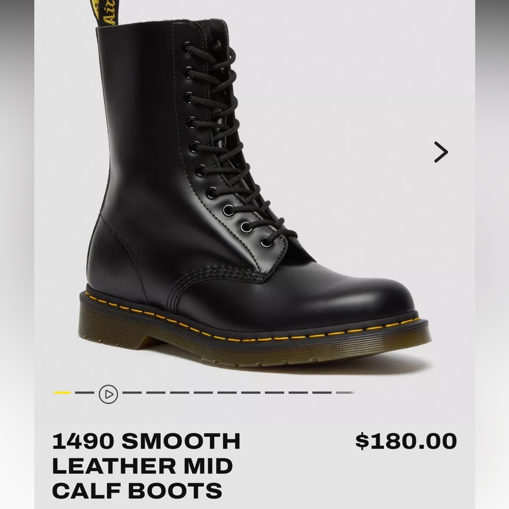 Dr Martens 1490 Smooth Leather Mid Calf Boot